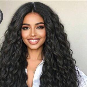 NewFashionable 28-Inch Long Curly Hair With No Bangs Synthetic Wigs: